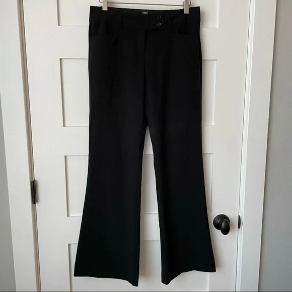 slim fit dress slacks Donna Black High Waist Dress Pants main image 1